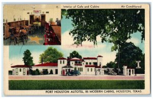 Port Houston Autotel 85 Modern Cabins Interior Cafe Houston Texas TX Postcard
