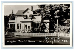 c1950's Hayden Tourist Home 887 Elm St. West Springfield MA RPPC Photo Postcard 