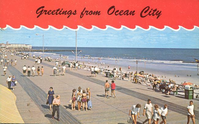 Greetings from Ocean City NJ, New Jersey - Boardwalk and Beach