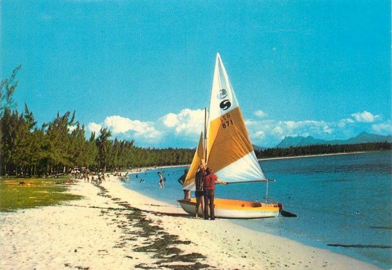 Mauritius Mon Choisy postcard boat