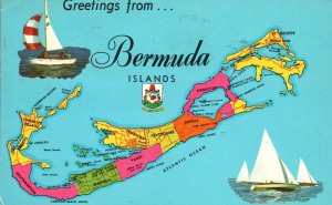 Vintage Postcard 1965 Greetings From Bermuda Islands The Mid-Ocean Paradise