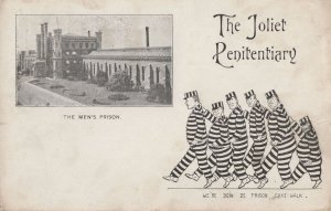 Joliet Penitentiary Illinois USA Antique Comic Prison Postcard