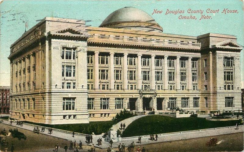 1912 POSTCARD NEW DOUGLAS COUNTY COURT HOUSE OMAHA NEBRASKA NE