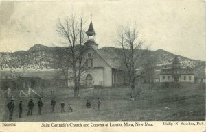 1909 Saint Gertrude’s Church and Convent of Loretto, Mora New Mexico Postcard