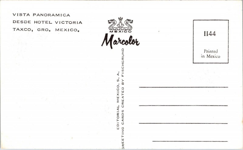 Vista Panoramica Desde Hotel Victoria Taxco Gro Mexico Postcard VTG UNP Vintage 