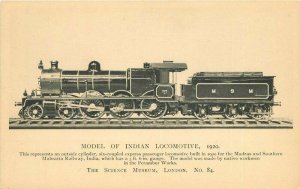 1920s Model of Indian Locomotive Science Museum London #84 Postcard 20-10109