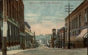 Bath ME Centre St. & City Hall c1910 Postcard