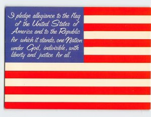 Postcard Pledge of Allegiance with American Flag