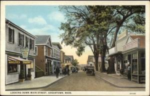 Edgartown Martha's Vineyard MA Down Main St. c1920 Postcard