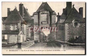 Old Postcard La Porte Richelieu Chinon built by Cardinal Richelieu