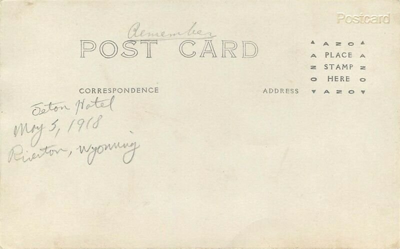 WY, Riverton, Wyoming, Teton Hotel, RPPC