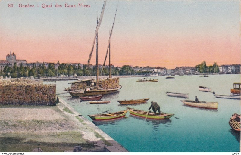 GENEVE, Switzerland, 1900-10s; Quai des Eaux-Vives