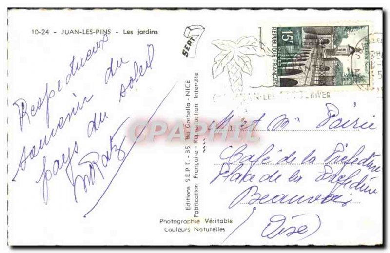 Modern Postcard Juan Les Pins Gardens