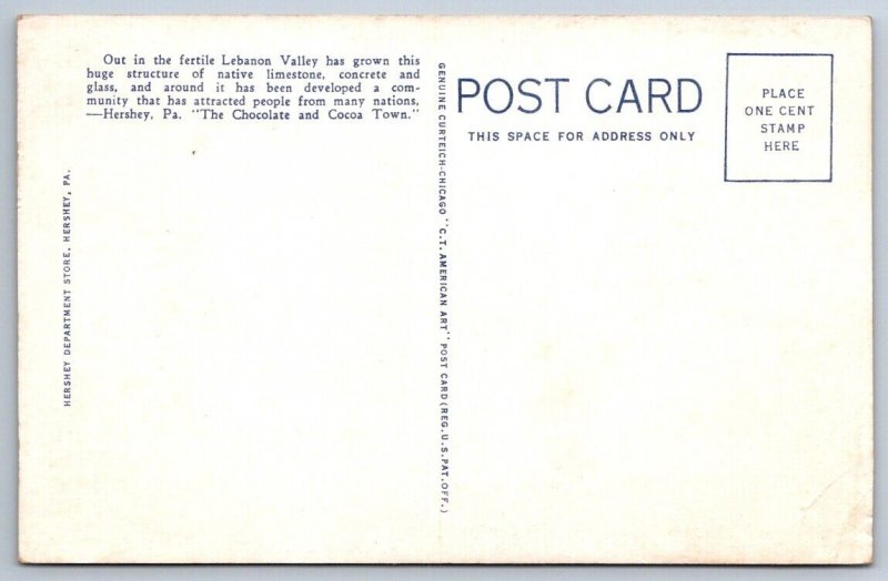 Factory & Modern Office Building, Hershey Chocolate Corporation, 1936 Postcard