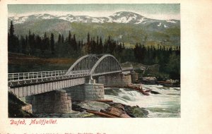 Vintage Postcard 1920's Dufed Bridge Mullfjellet, Sweden