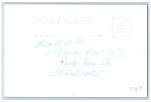 Winterset Iowa IA Postcard RPPC Photo View Of Soldiers Memorial c1940's Vintage