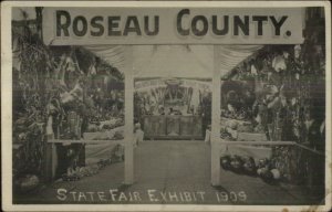 Roseau County MN State Fair Exhibit Vegetables 1909 Real Photo Postcard