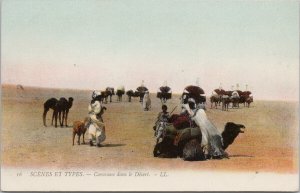 Caravane dans le Desert People Camels Unused Postcard E86