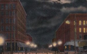 Iowa Waterloo East 5th Street At Night