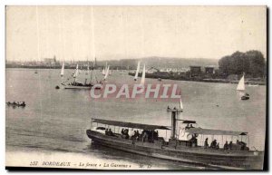 Postcard Old Bordeaux river Garonne The Boat