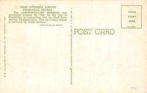 Evansville IN Dress Memorial Airport Delta Airline Postcard