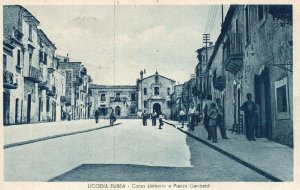 Postcard 1954 Historical Licodia Eubea Corso Umberio Pizza Garibaldi Italy IT