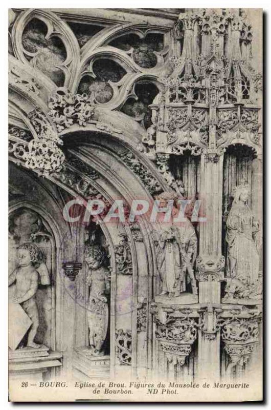 Postcard Old Brou Church Bourg Figures of the Mausoleum of Margaret of Bourbon