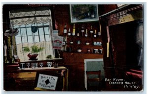 c1910 Bar Room Crooked House Himley Staffordshire England Wine Glass Postcard