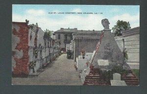 Ca 1950 Post Card New Orleans LA Old Louis Cemetery Historical Burial Grounds