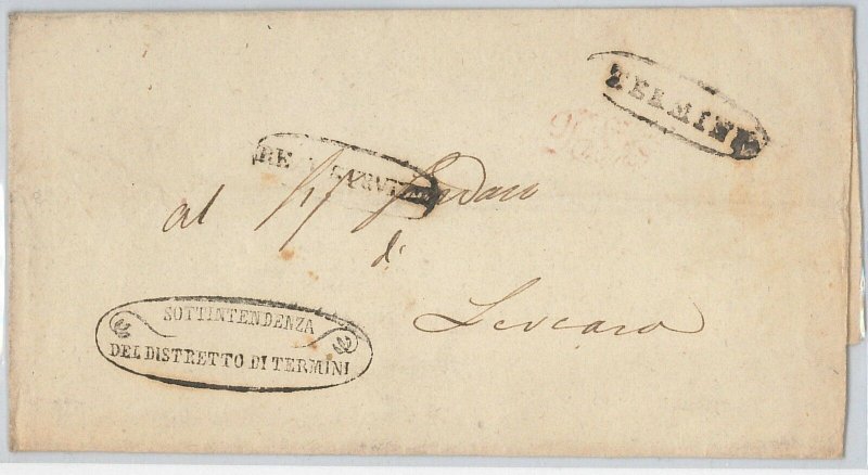 ITALY / SICILIA postal history - PREPHILATELIC ENVELOPE - TERMS - REAL-