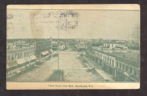 BRODHEAD WISCONSIN DOWNTOWN STREET SCENE 1907 PMC VINTAGE POSTCARD