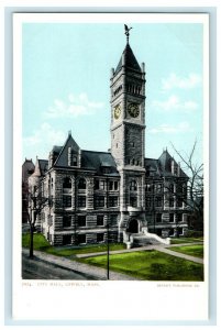 c1905 City Hall View Lowell Massachusetts MA Undivided Back Antique Postcard  
