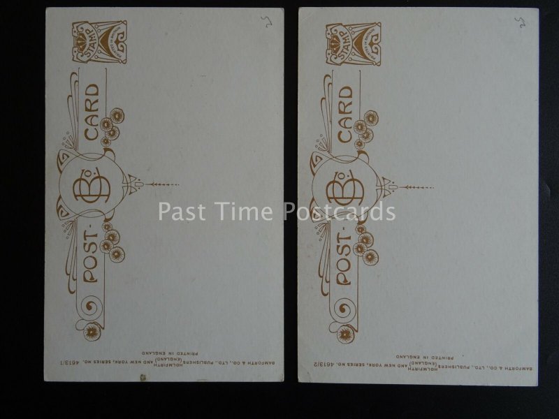 WW1 THE MOON HAS RAISED HER LAMP ABOVE Bamforth Song Cards set of 2 No 4613 1/2