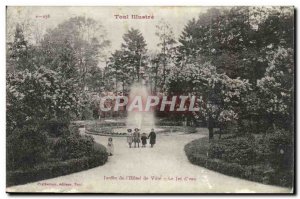 Toul Old Postcard Garden of the city & # 39hotel The jet & # 39eau