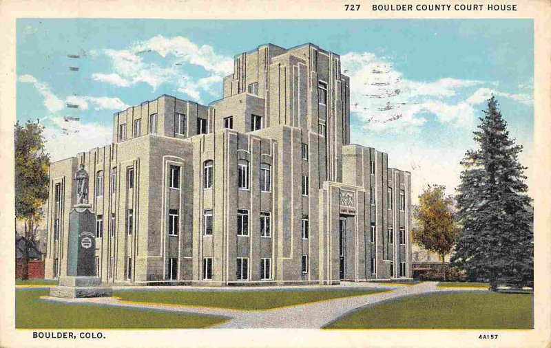 Court House Boulder Colorado 1935 postcard