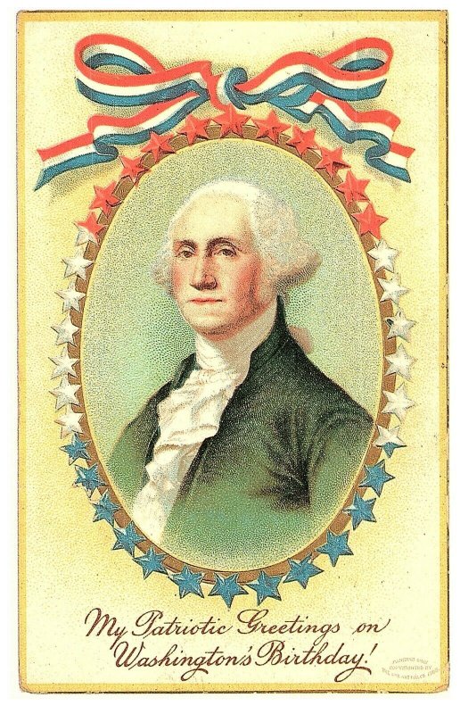 1910 era My Patriotic Greetings on Washington's Birthday postcard