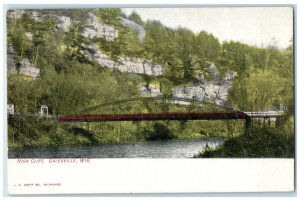 1908 High Cliff Bridge Big Rocks Galesville Wisconsin WI Posted Vintage Postcard