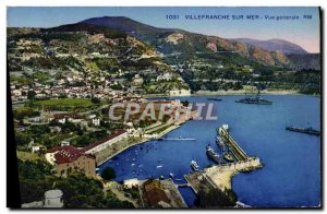 Old Postcard Villefranche sur Mer Vue Generale