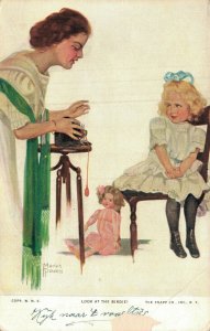 Artist Signed Look at the Birdie! Girl With Her Doll 05.48