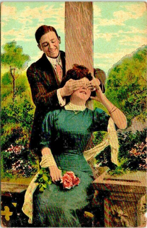 VTG Postcard Valentine Romantic Humor 1908 Jersey City New Jersey New York 1865