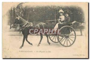 Old Postcard Socialite Paris Horse Taxi TOP