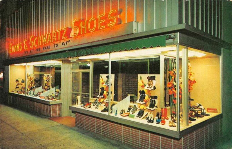 Columbus Ohio Evans and Schwartz Shoes Store Vintage Postcard AA15783