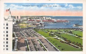 Steamship Docks and Bayfront Park Miami, Florida  