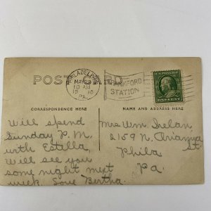 1910 Valley Forge Dam Frankford Station Cancel PA Pennsylvania River Postcard