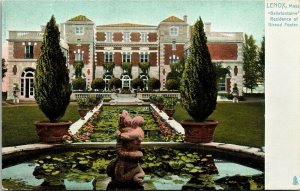 Postcard MA Lenox Raphael Tuck Bellefontaine Residence of Giraud Foster 1906 A15