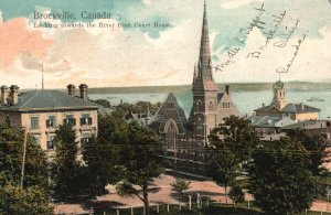 Vintage Postcard 1905 Looking Towards The River From Courthouse Brockville