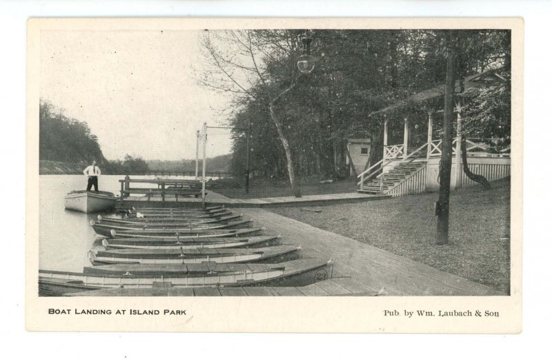 PA - Easton. Island Park, Boat Landing, Boats ca 1906