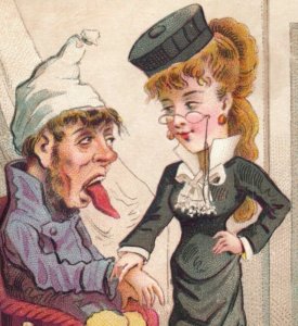 1880s Cheeky Adult Humor Victorian Card Take Something Warm At Bedtime F113