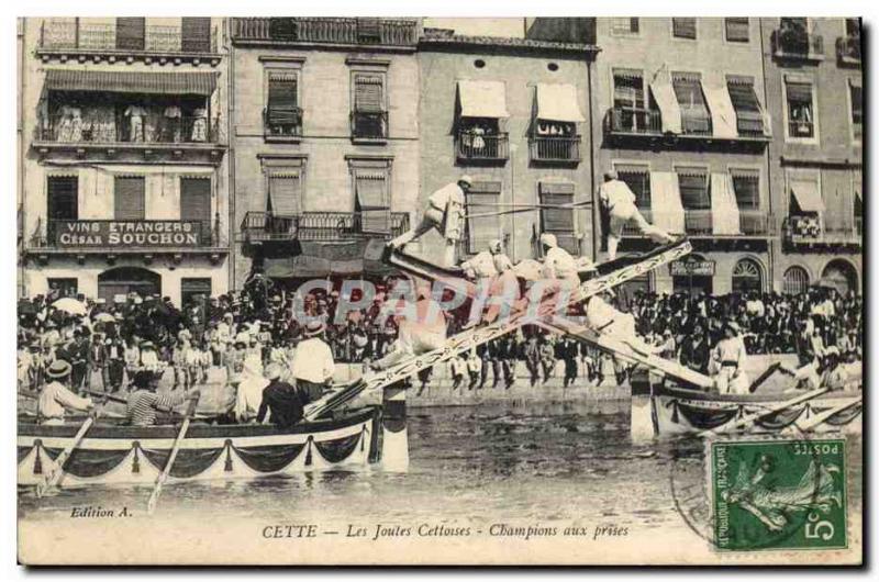 Old Postcard This jousting Cettoises Champions struggling