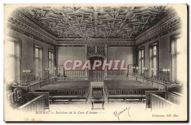 Old Postcard Rouen Interior of the Court of Assizes